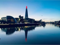 the shard in london at dusk